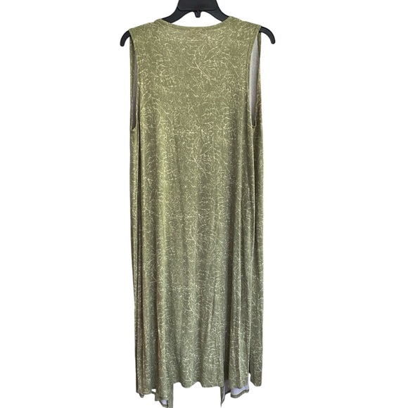 LulaRoe JOY Sleeveless Duster Vest Sage Green Pattern Size SMALL - Picture 3 of 6